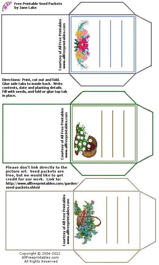 Free Printable Garden Seed Packets