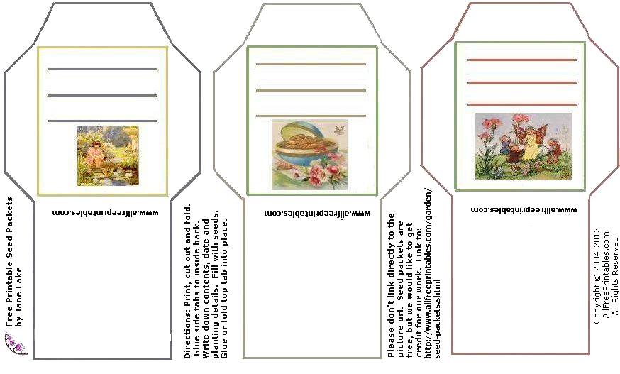 Free Printable Garden Seed Packets