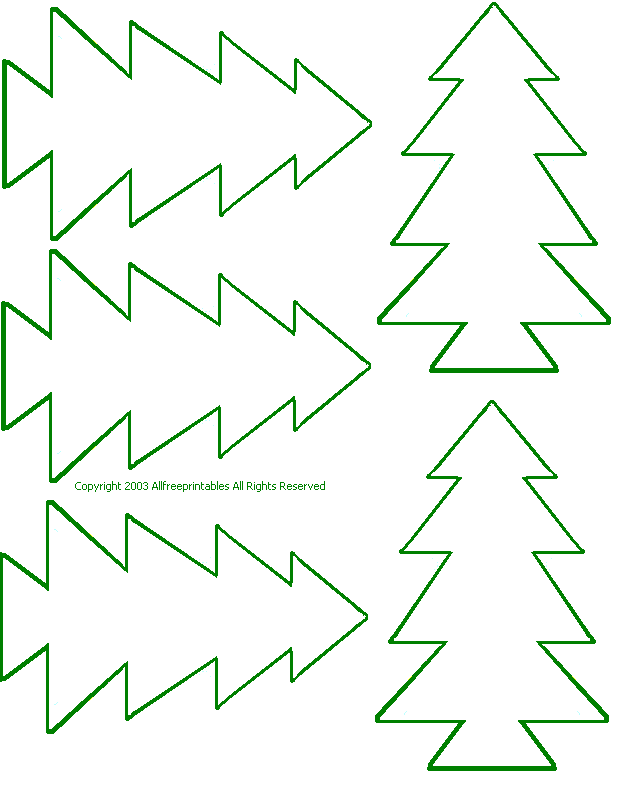 plain 3D Christmas tree template